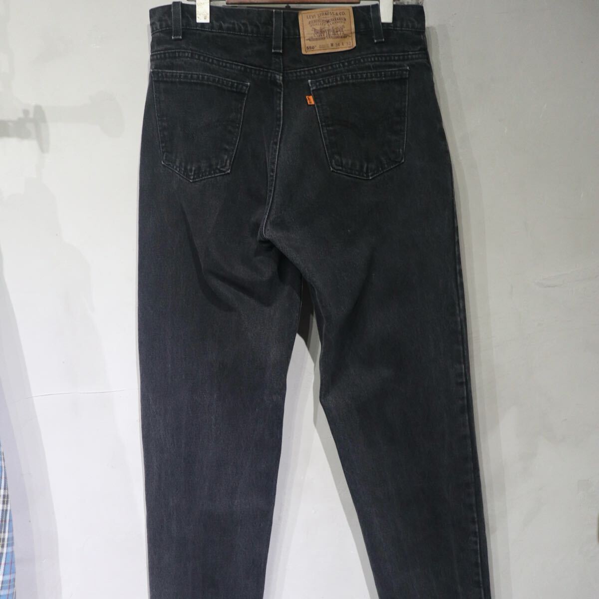 【即決】90s Levi's 550 リーバイス ブラック デニムパンツ 後染め 黒 USA アメリカ製 古着 W34_画像3