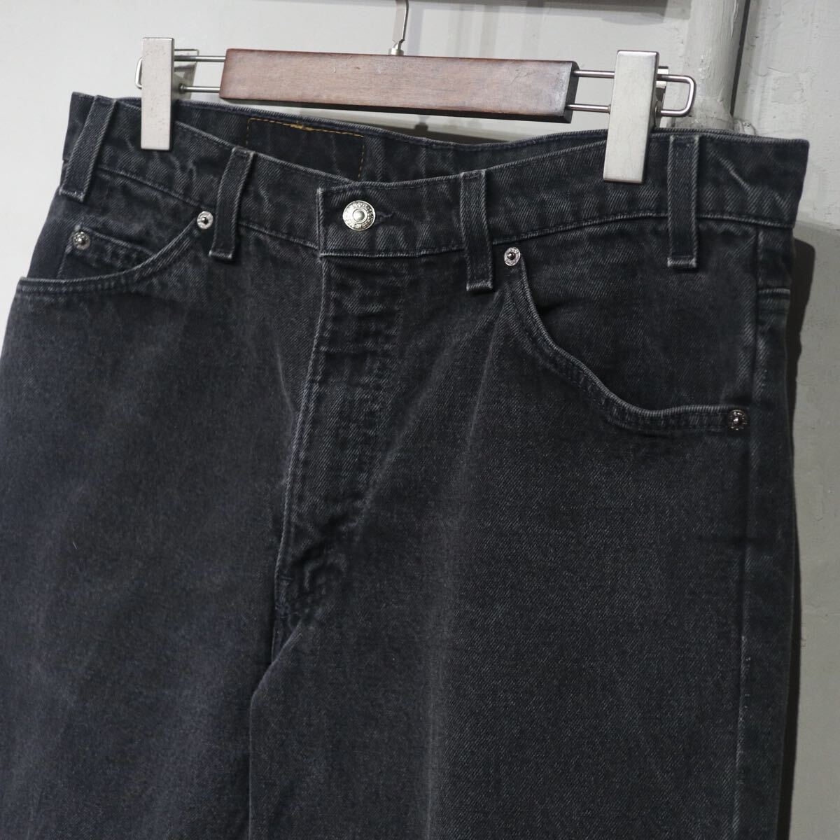 【即決】90s Levi's 550 リーバイス ブラック デニムパンツ 後染め 黒 USA アメリカ製 古着 W34_画像4
