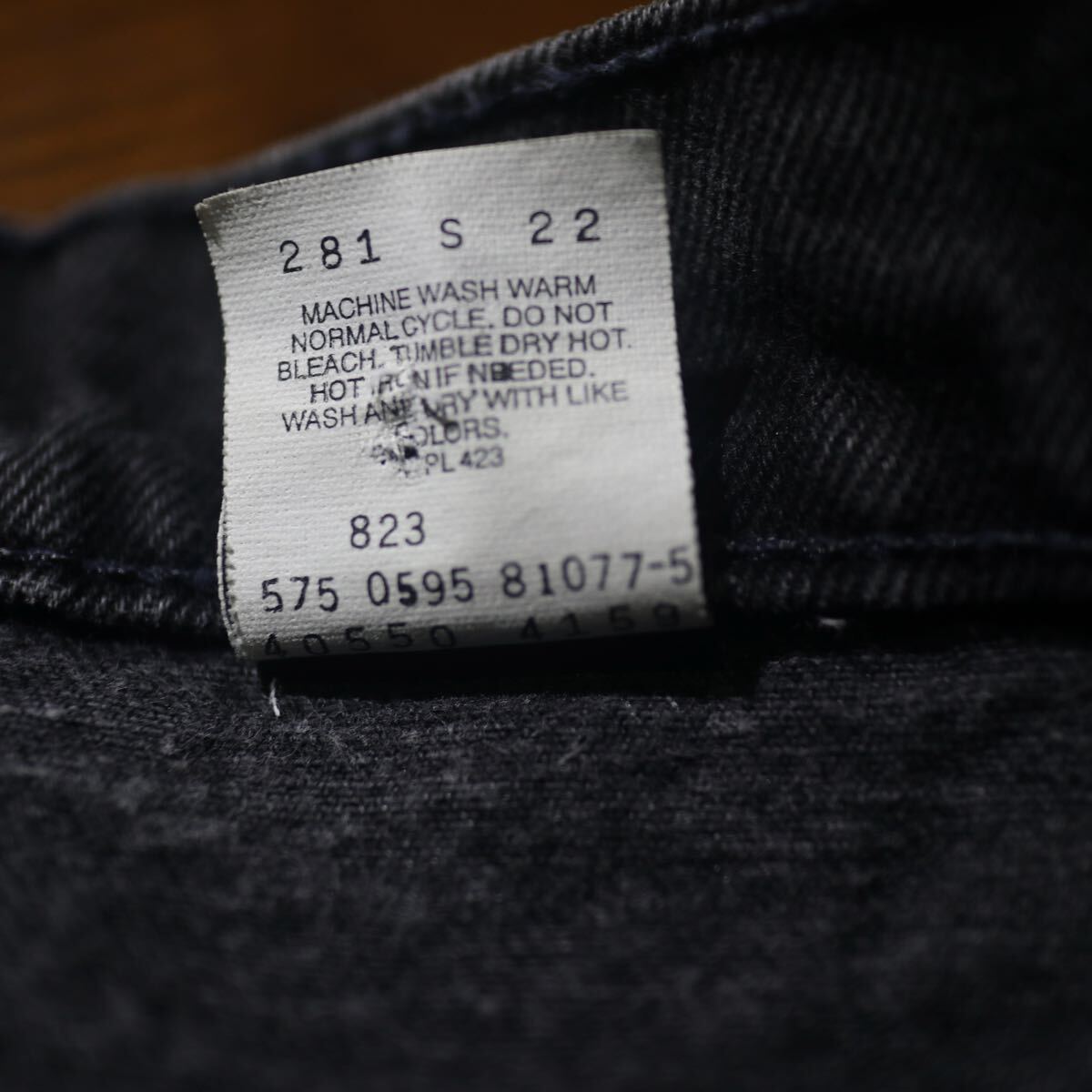 【即決】90s Levi's 550 リーバイス ブラック デニムパンツ 後染め 黒 USA アメリカ製 古着 W34_画像10