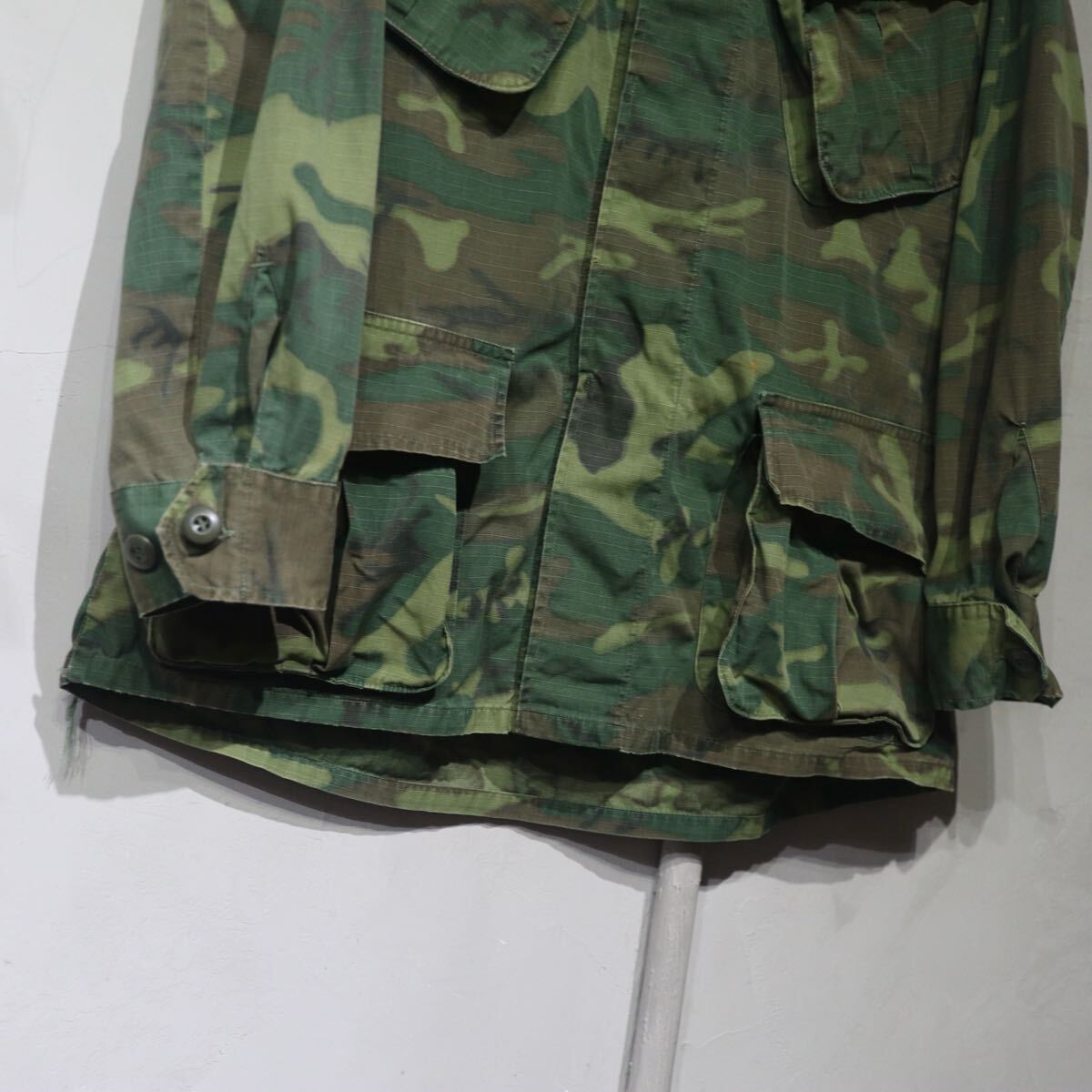 【即決】60s US ARMY ERDL ジャングルファティーグ シャツ ジャケット カモ柄 USA アメリカ ミリタリー 古着 ヴィンテージ midium-short_画像5