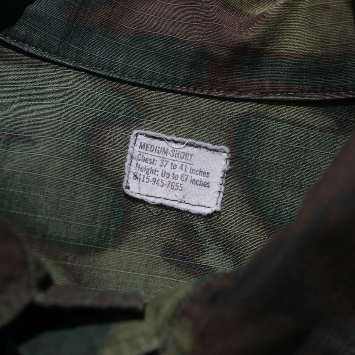 【即決】60s US ARMY ERDL ジャングルファティーグ シャツ ジャケット カモ柄 USA アメリカ ミリタリー 古着 ヴィンテージ midium-short_画像6