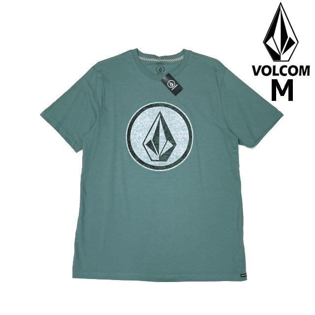  прямые продажи [ стандартный новый товар ]VOLCOM Volcom * короткий рукав футболка skate Surf Stone Logo для мужчин и женщин (M) зеленый 250617-B