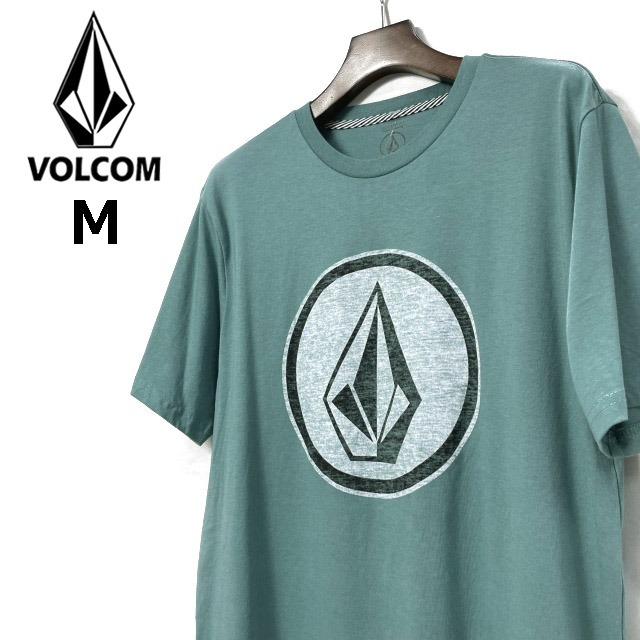  прямые продажи [ стандартный новый товар ]VOLCOM Volcom * короткий рукав футболка skate Surf Stone Logo для мужчин и женщин (M) зеленый 250617-B