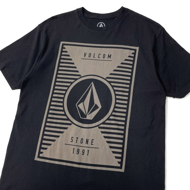  прямые продажи [ стандартный новый товар ]VOLCOM Volcom короткий рукав футболка skate Surf Stone Logo для мужчин и женщин (M) чёрный 250617-B