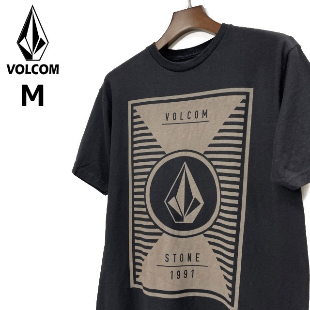  прямые продажи [ стандартный новый товар ]VOLCOM Volcom короткий рукав футболка skate Surf Stone Logo для мужчин и женщин (M) чёрный 250617-B