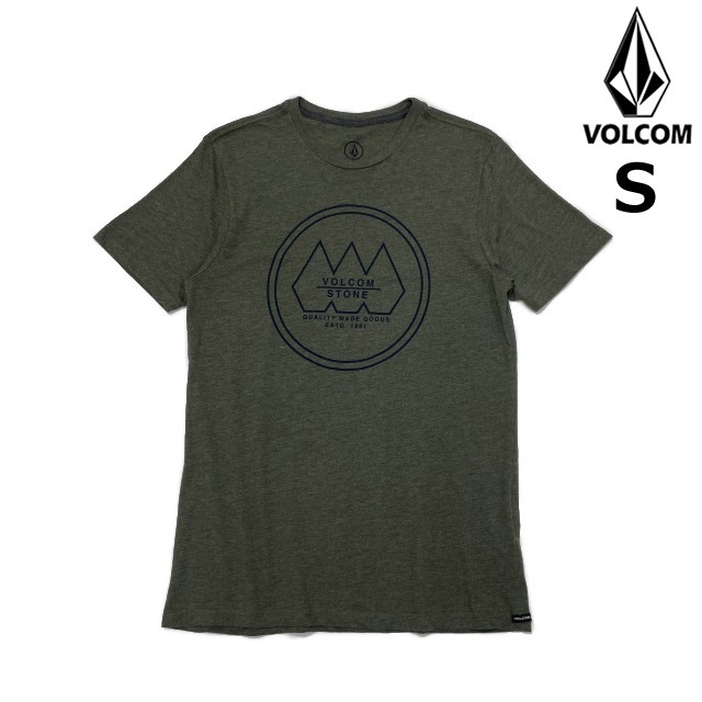 売切り【正規新品】VOLCOM ボルコム◆半袖 Tシャツ スケート サーフ ストーンロゴ 男女兼用(S)カーキ 250617_画像1