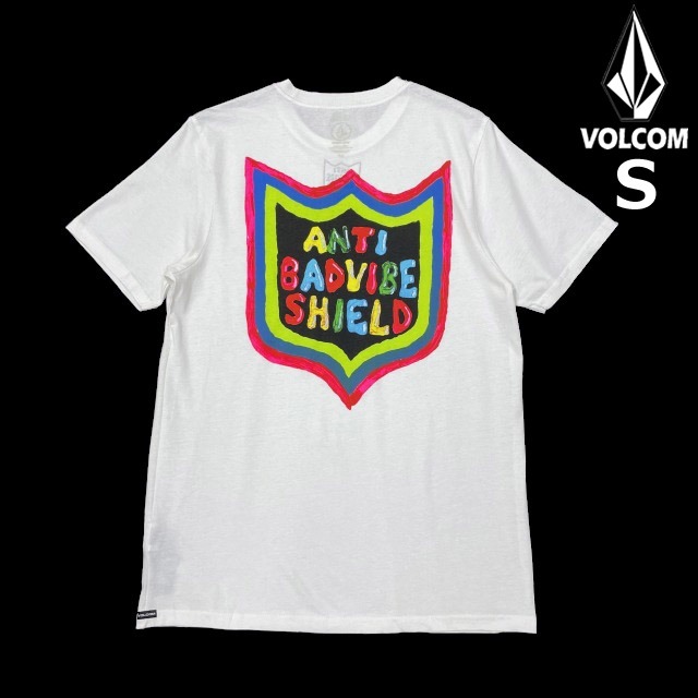 売切り【正規新品】VOLCOM ボルコム◆半袖 Tシャツ スケート サーフ ストーンロゴ バックプリント 男女兼用(S)白 250617-B_画像1
