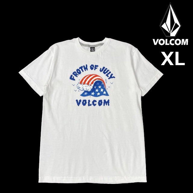  прямые продажи [ стандартный новый товар ]VOLCOM Volcom короткий рукав футболка skate Surf Stone Logo для мужчин и женщин (XL) белый 250617-B