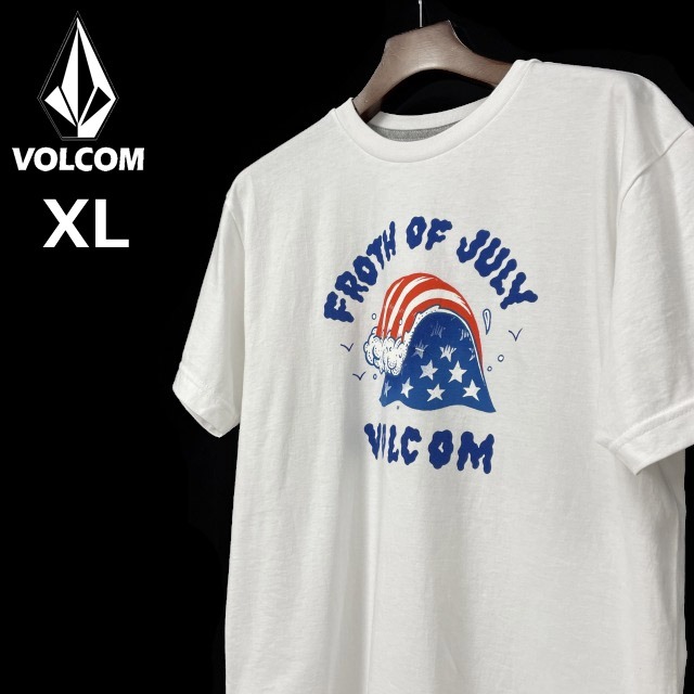  прямые продажи [ стандартный новый товар ]VOLCOM Volcom короткий рукав футболка skate Surf Stone Logo для мужчин и женщин (XL) белый 250617-B
