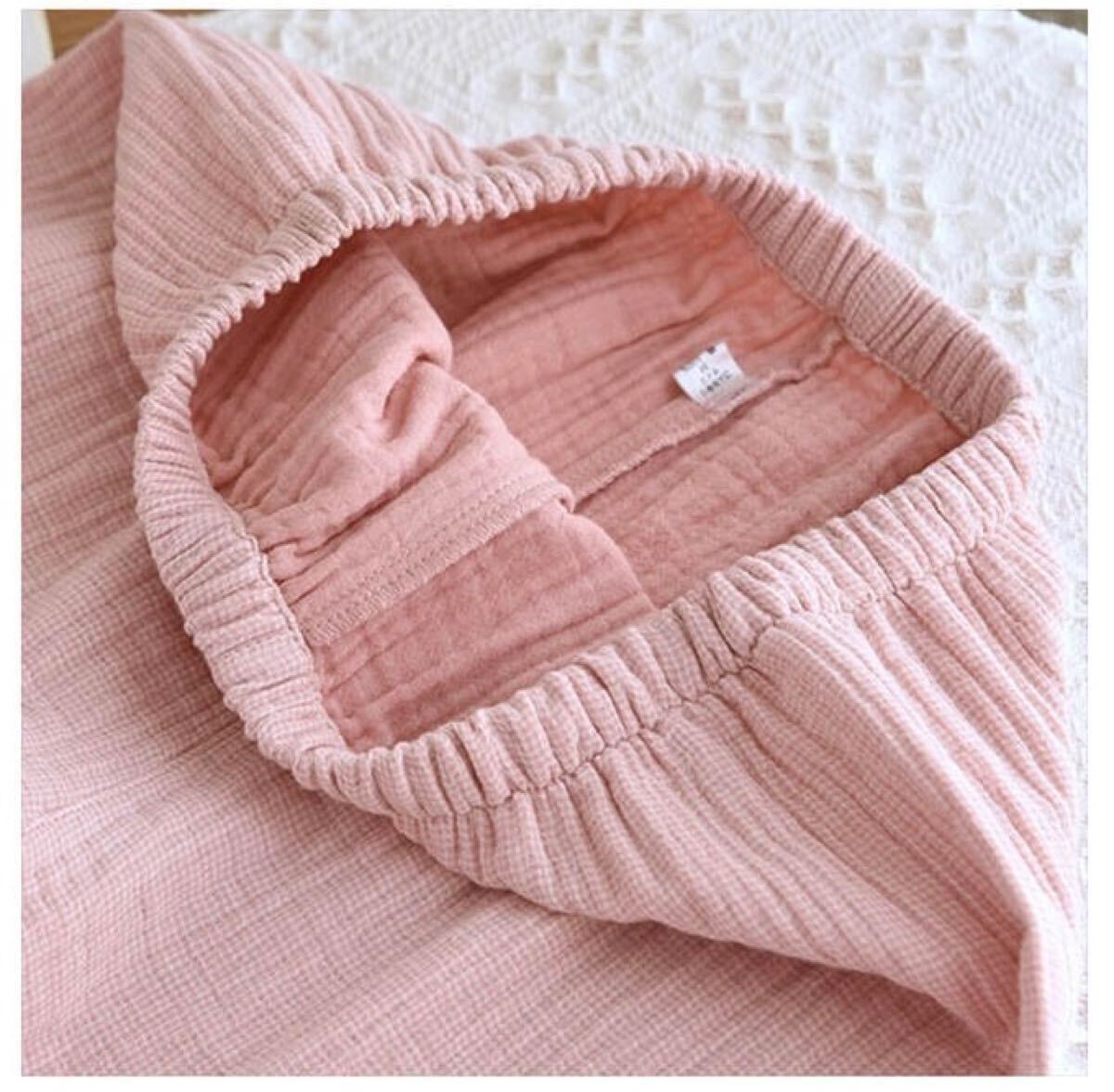 パジャマ レディース M綿100％ 4重ガーゼ 秋冬快眠パジャマ ピンク 四層ガーゼ_画像3