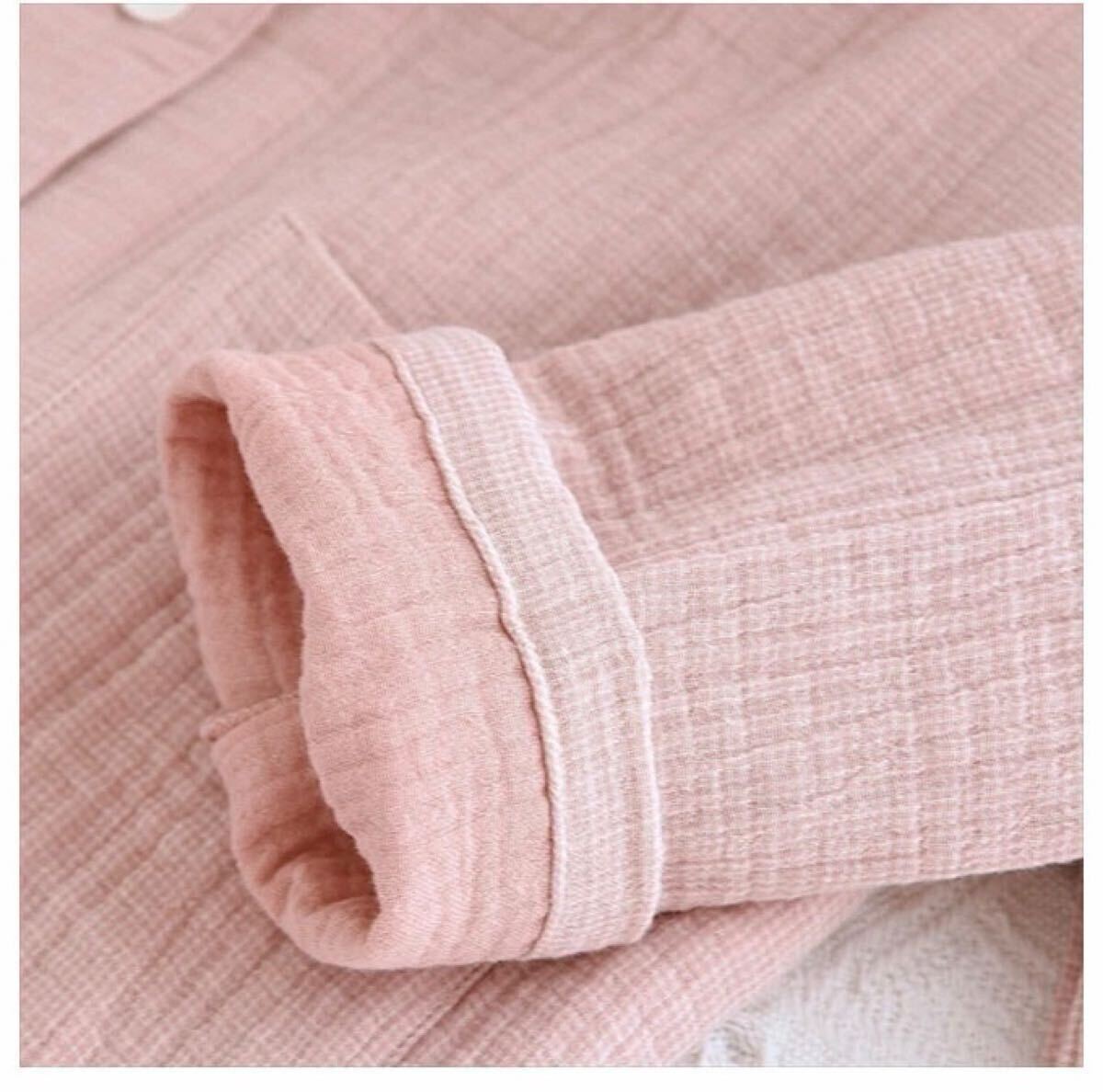 パジャマ レディース M綿100％ 4重ガーゼ 秋冬快眠パジャマ ピンク 四層ガーゼ_画像5