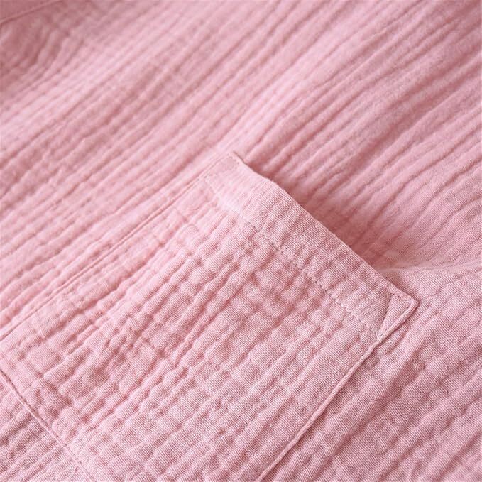甚平　M パジャマ レディース 上下セット 袖7分丈 女性 綿100% ガーゼ ゆったり ルームウェア 部屋着 通気_画像3