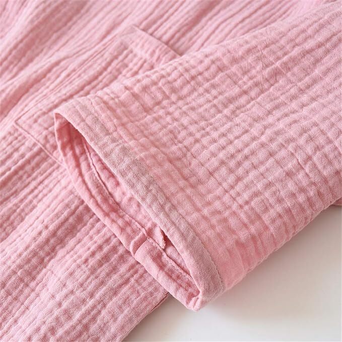 甚平　M パジャマ レディース 上下セット 袖7分丈 女性 綿100% ガーゼ ゆったり ルームウェア 部屋着 通気_画像7