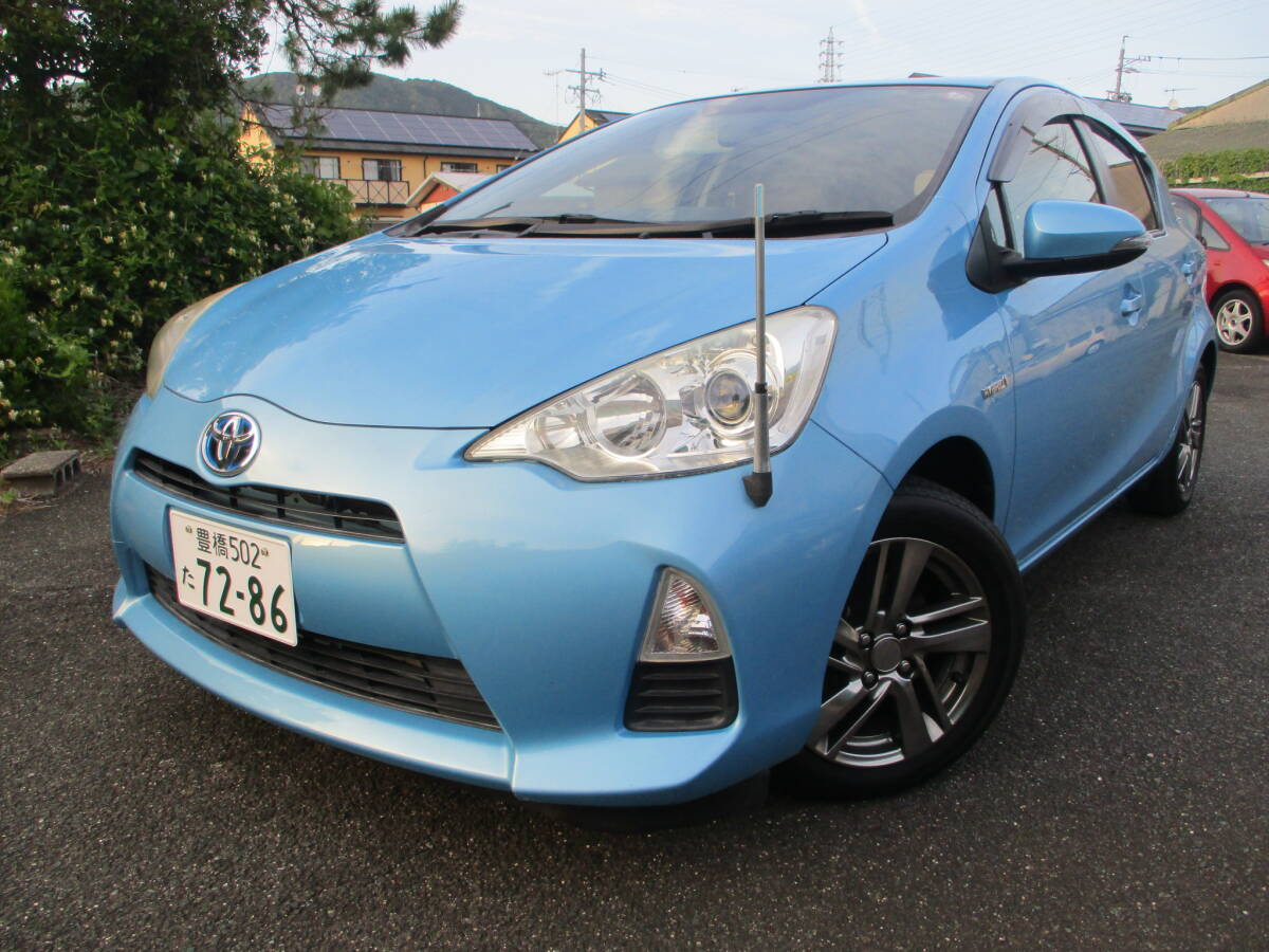 ★超低走行【４萬ｋｍ↓】絶好調(diào)◆超低燃費(fèi) アクア HYBRID【ナビ,TV,Bカメラ/ETC/AW】禁煙車検付=即乗り?★ 絶対売切り！愛知 