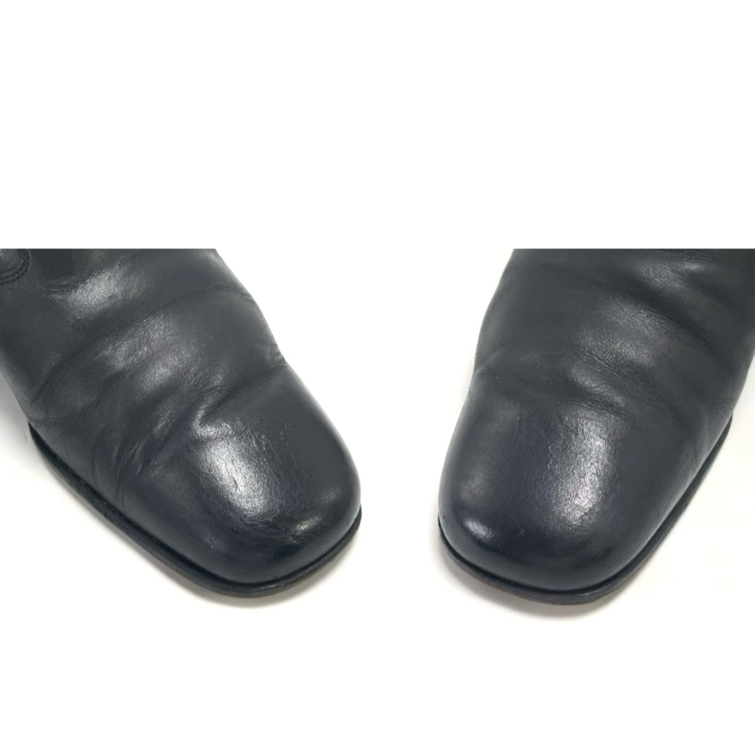 Ferragamo Ferragamo gun chi-ni короткие сапоги лодыжка ботинки черный чёрный боковой Zip боковой молния кожа 22.5cm женский 