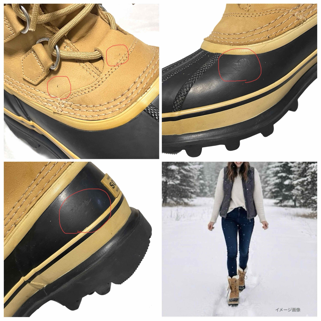 SOREL ソレル カリブー スノーブーツ ウインターブーツ 防水加工 ヌバックレザー NL1005-280 22.5cm レディース 防寒 ロングセラー _画像5