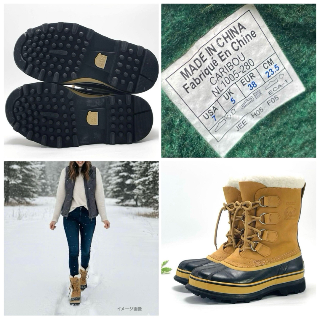 SOREL ソレル カリブー スノーブーツ ウインターブーツ 防水加工 ヌバックレザー NL1005-280 22.5cm レディース 防寒 ロングセラー _画像10