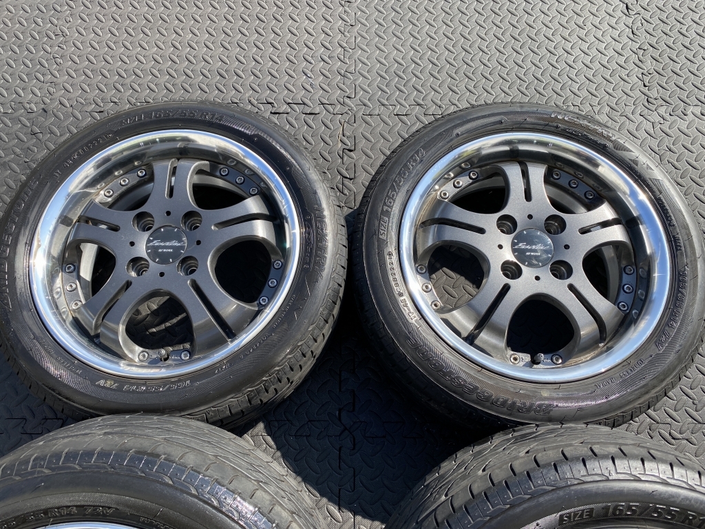 深リム WORK ユーロライン PCD100 ワゴンR タント ムーブ ラパン ライフ ミラ エブリィ ハイゼット アクティ キャリィ アルト バモス 軽_画像3