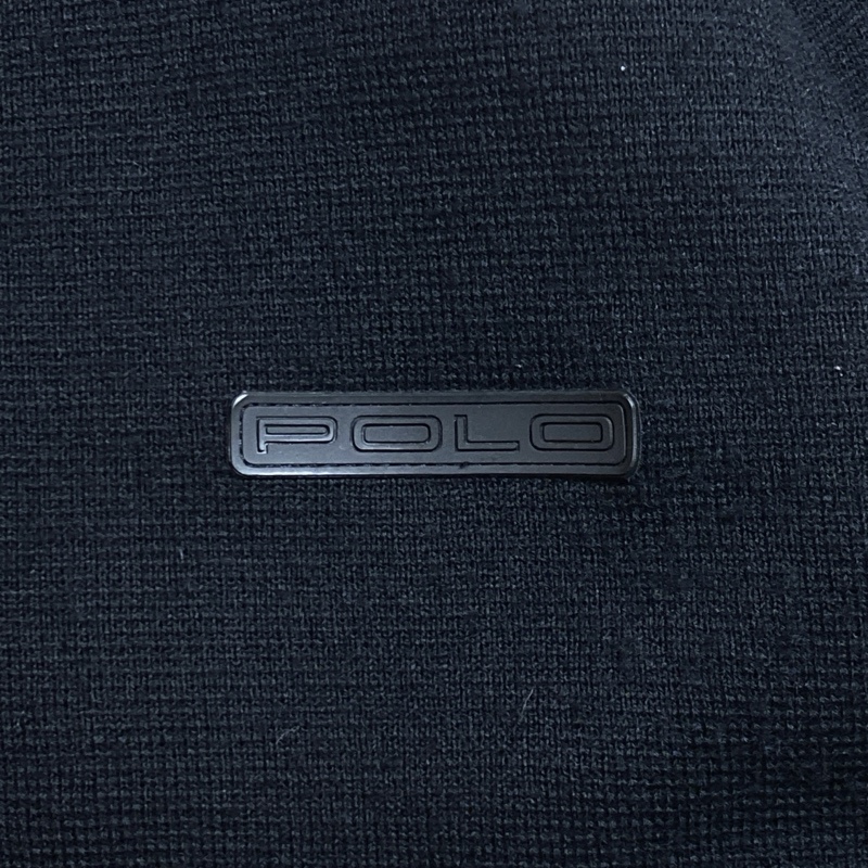 POLO by Ralph Lauren/ポロバイ ラルフローレン/レザーエルボーパッチ×チンストラップ付き/ジップアップウールニットジャケット/Lサイズ_画像5