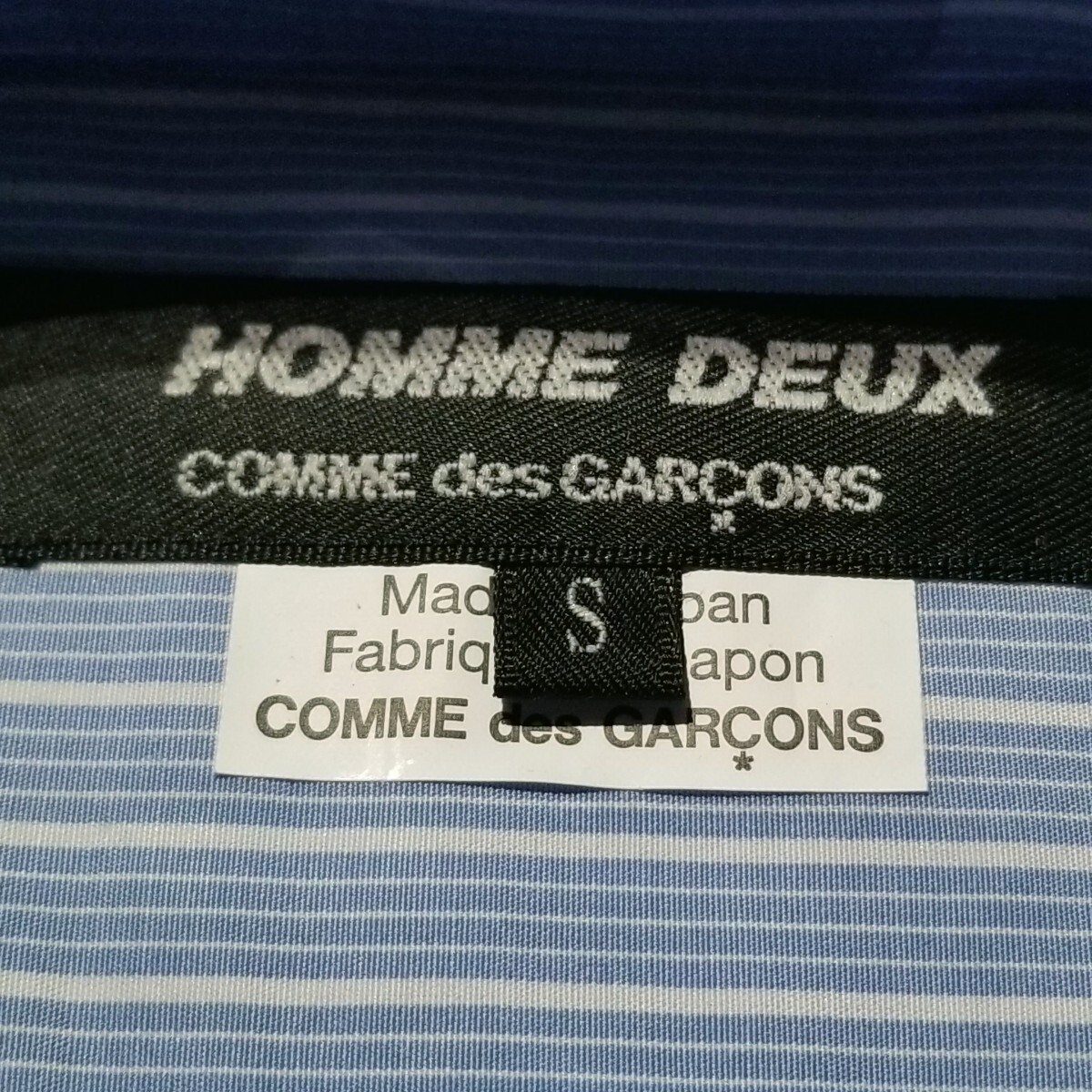 COMME des GARCONS HOMME DEUX 14aw 丸襟ストライプシャツ S コムデギャルソンオムドゥ 2014aw AD2014_画像3