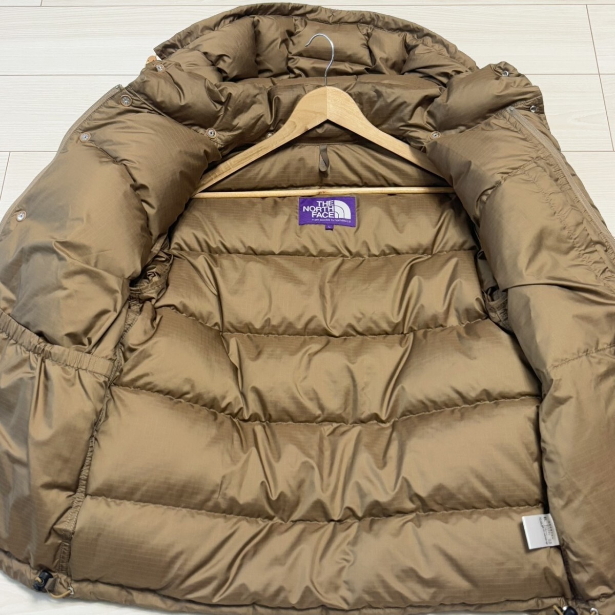 極美品/Lサイズ●THE NORTH FACE ノースフェース パープルレーベル ダウンジャケット キャンプシエラパーカー ロゴ刺繍 ブラウン アウター_画像6
