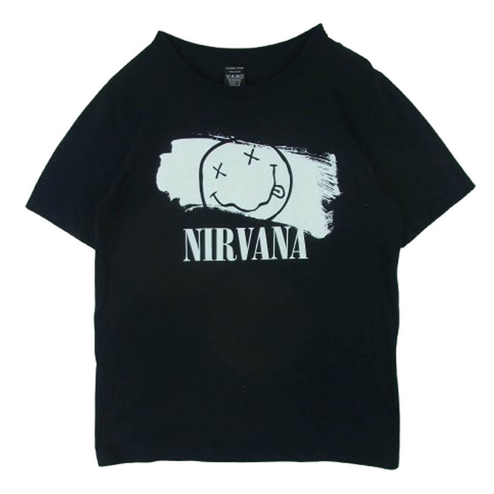 NUMBER(N)INE ナンバーナイン NIRVANA ニルヴァーナ スマイル 半袖 Tシャツ コットン 日本製 ブラック系 2【中古】_画像1