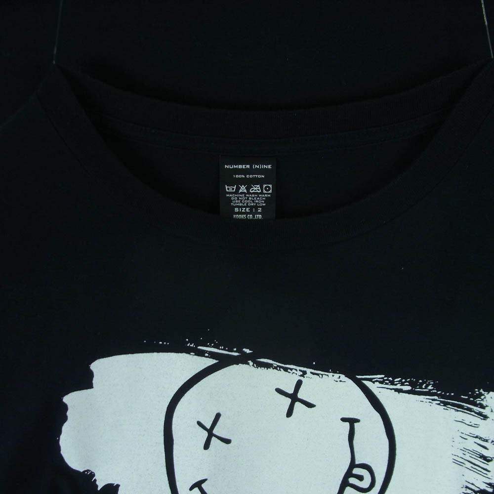 NUMBER(N)INE ナンバーナイン NIRVANA ニルヴァーナ スマイル 半袖 Tシャツ コットン 日本製 ブラック系 2【中古】_画像3