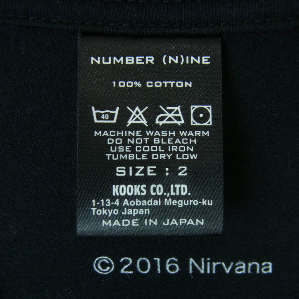 NUMBER(N)INE ナンバーナイン NIRVANA ニルヴァーナ スマイル 半袖 Tシャツ コットン 日本製 ブラック系 2【中古】_画像4