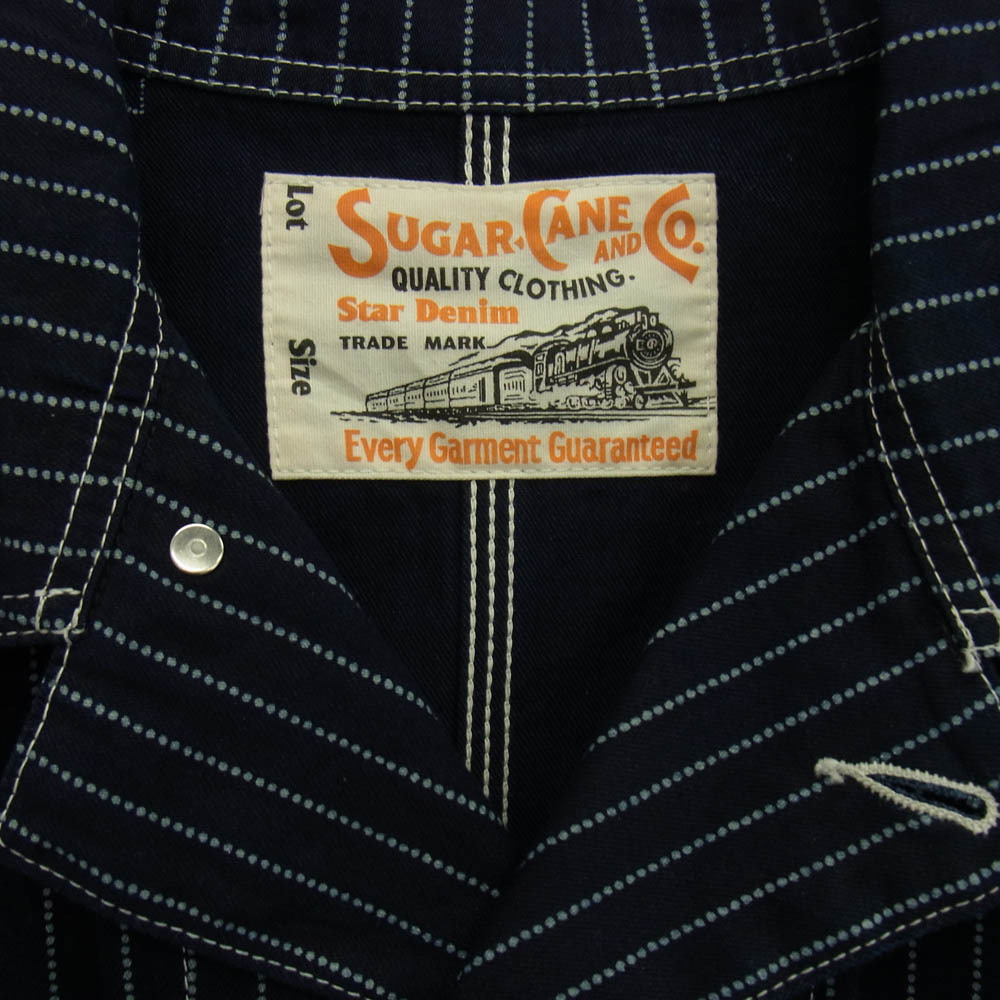 SUGAR CANE シュガーケーン SC14372 9oz WABASH STRIPE WORK COAT ウォバッシュ ストライプ カバーオール ジャケット 40【美品】【中古】_画像3