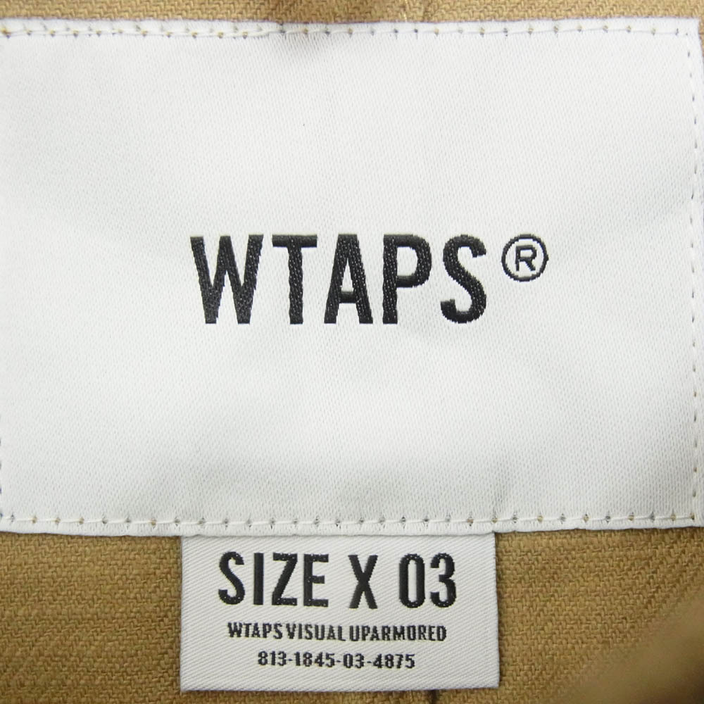 WTAPS 21AW 212GWDT-SHM01 FALCONER LS COTTON.SERGE フーデッド ハーフボタン プルオーバーシャツ 長袖【新古品】【未使用】【中古】_画像4