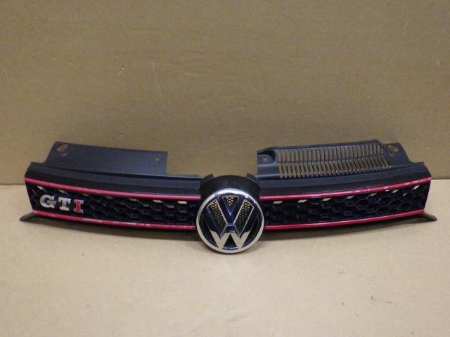 【岩手 盛岡発】中古 純正 VW ワーゲン ゴルフ GTI ABA-1KCCZ 2011年式 ラジエータグリル 赤塗装クリア剥げ有_画像1