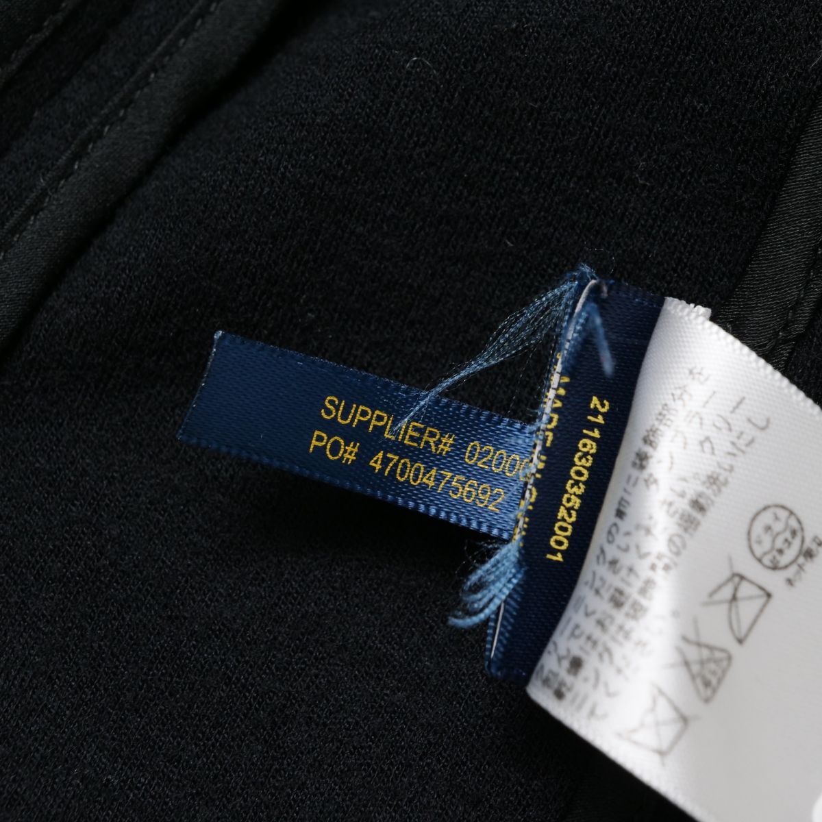 MI1848☆ポロラルフローレン POLO RALPH LAUREN テーラードジャケット シングルジャケット 袖刺繍 エポレット ブラック サイズ4