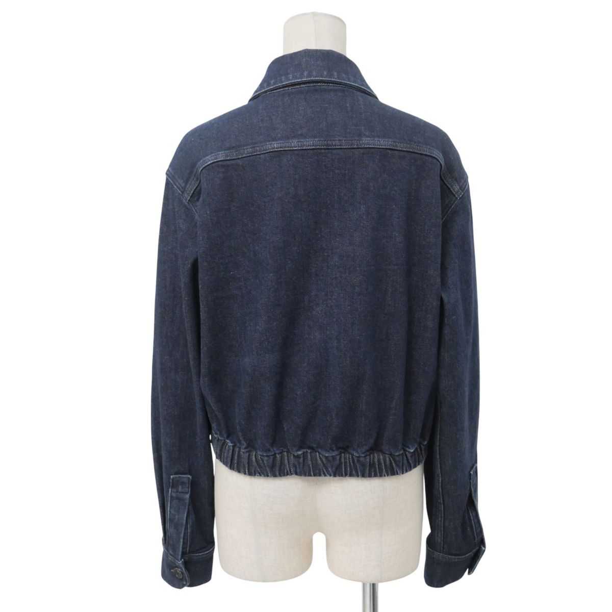 MI2163☆セオリー Theory デニムジャケット トラッカージャケット ジージャン ブルゾン ストレッチ 裾ゴム 長袖 インディゴ Sサイズ_画像2