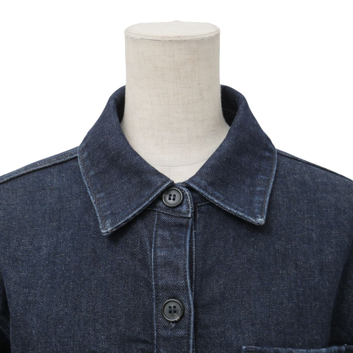 MI2163☆セオリー Theory デニムジャケット トラッカージャケット ジージャン ブルゾン ストレッチ 裾ゴム 長袖 インディゴ Sサイズ_画像3