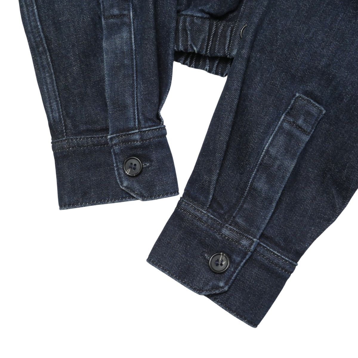MI2163☆セオリー Theory デニムジャケット トラッカージャケット ジージャン ブルゾン ストレッチ 裾ゴム 長袖 インディゴ Sサイズ_画像4