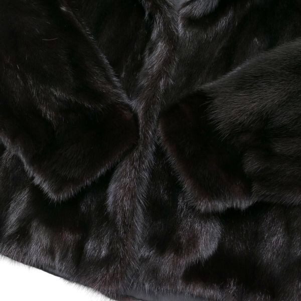 GS3819◎Belle Vison ダークミンク ハーフ丈 ファーコート サイズL相当 毛皮コート ファージャケット LONDON LABELの画像5