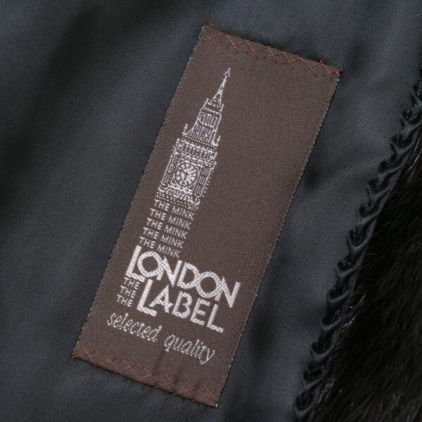 GS3819◎Belle Vison ダークミンク ハーフ丈 ファーコート サイズL相当 毛皮コート ファージャケット LONDON LABELの画像7