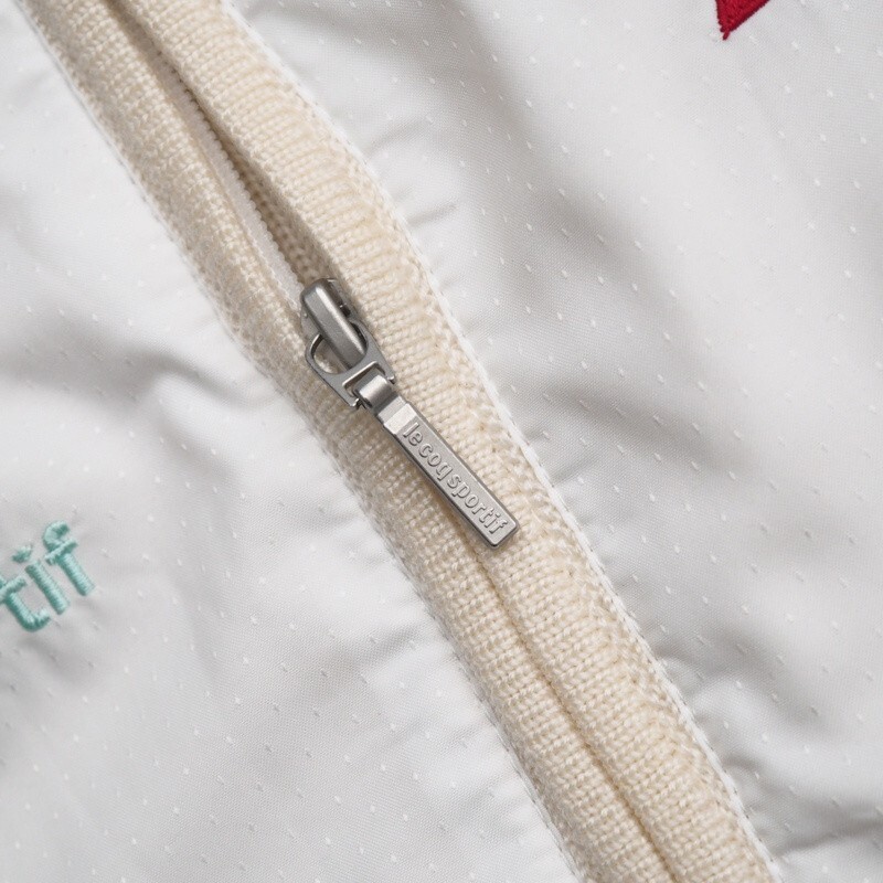 TI8328*lecoq sportif GOLF Le Coq s Porte .f Golf необычность материалы переключатель ребра вязаный воротник-стойка Zip выше жакет слоновая кость M