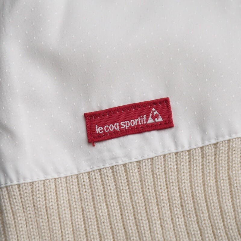 TI8328*lecoq sportif GOLF Le Coq s Porte .f Golf необычность материалы переключатель ребра вязаный воротник-стойка Zip выше жакет слоновая кость M