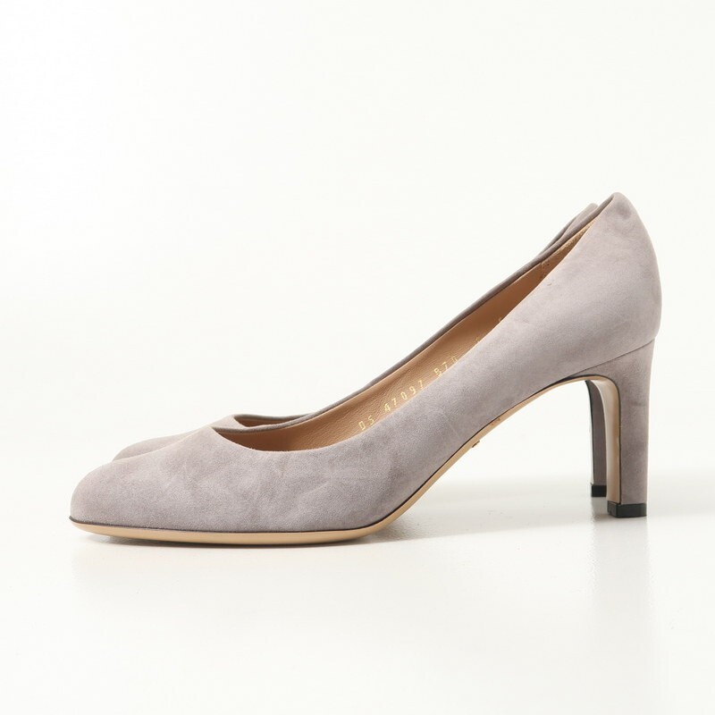 MH9895▼イタリア製*サルヴァトーレフェラガモ Salvatore Ferragamo*スエードレザー パンプス 靴 6C(23.0cm相当) グレー_画像2