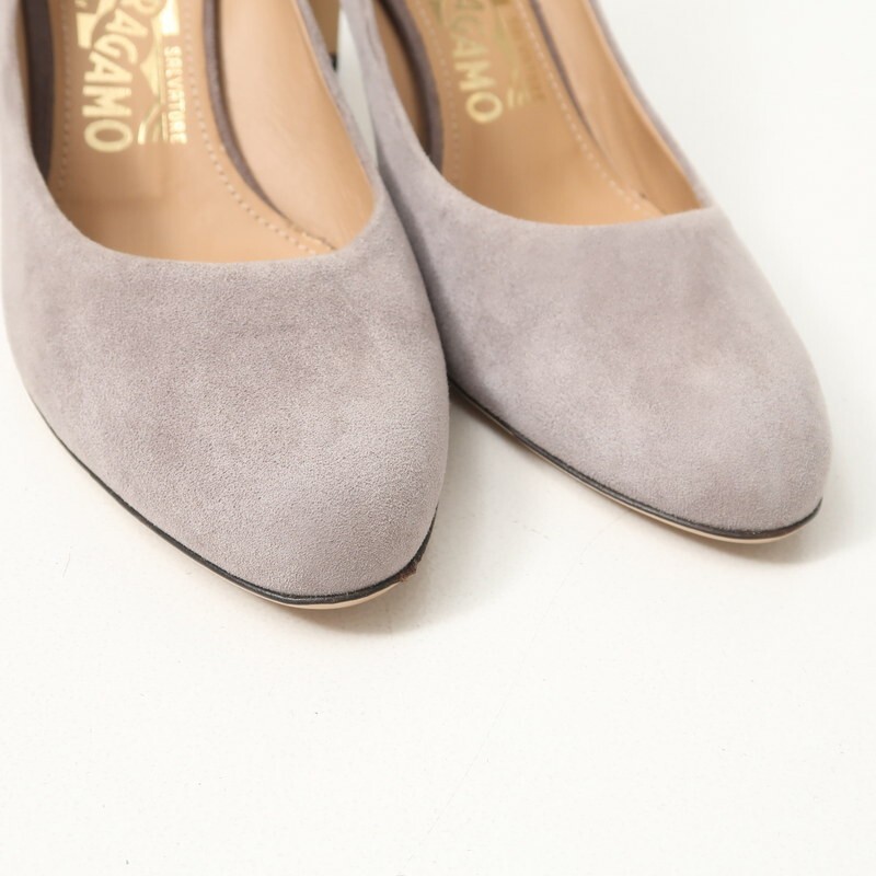 MH9895▼イタリア製*サルヴァトーレフェラガモ Salvatore Ferragamo*スエードレザー パンプス 靴 6C(23.0cm相当) グレー_画像4