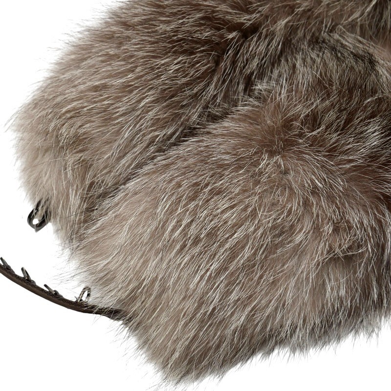 GR4641*イタリア製 S MaxMara エスマックスマーラ フォックスファー ティペット ストール マフラー ショール FOX ブラウン_画像4