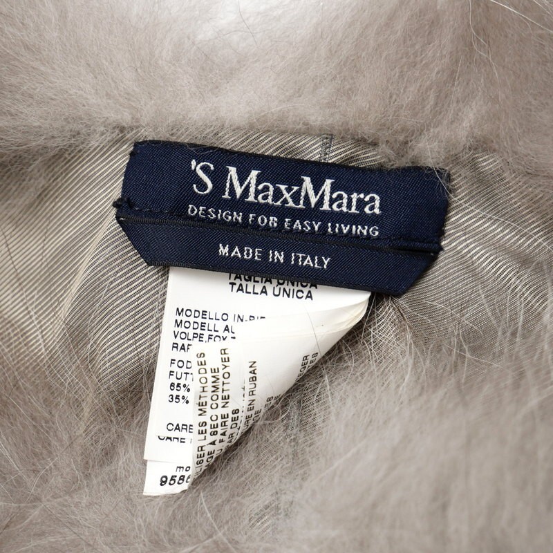 GR4641*イタリア製 S MaxMara エスマックスマーラ フォックスファー ティペット ストール マフラー ショール FOX ブラウン_画像7