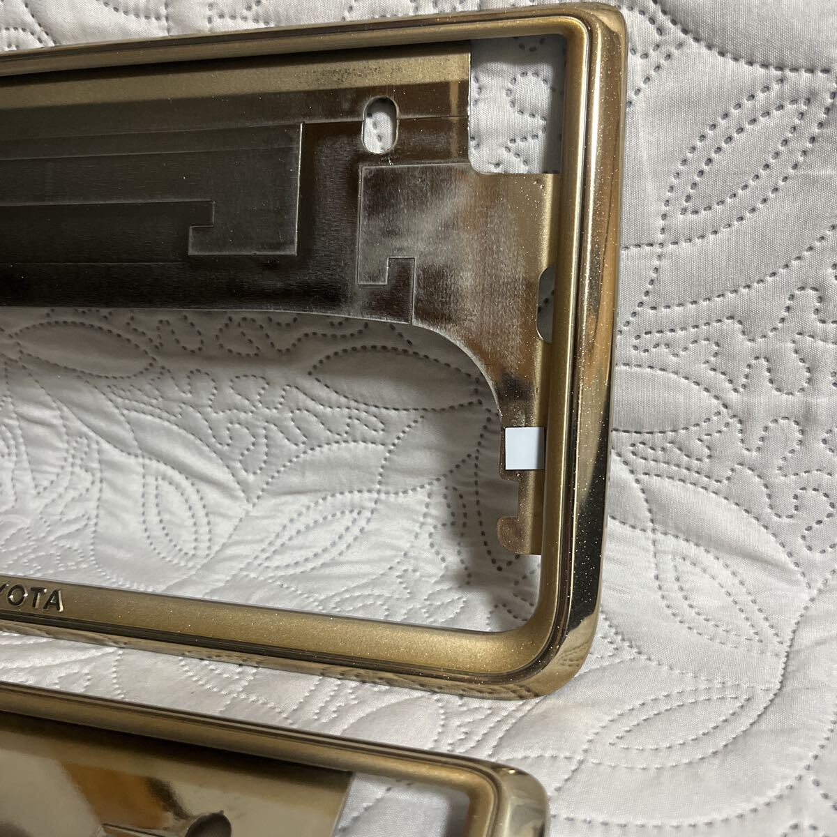 プレステージゴールド ナンバーフレーム Candyゴールド カスタムペイント 2枚セット_画像4