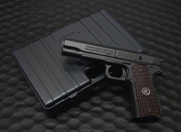 送料390円～新品 特制ハードケース付き！コルトガバメント型ミニターボライター(約9x6cm)ダイキャスト制