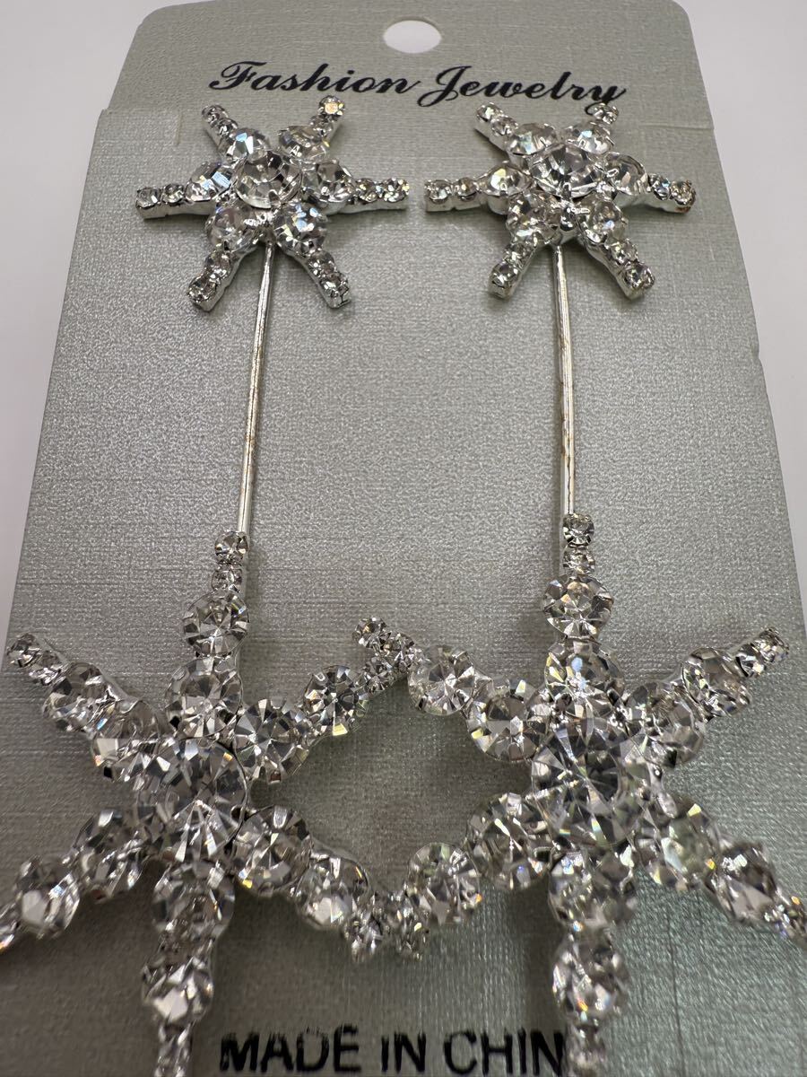 星 ピアス シルバー スター 結婚式 ブライダル ウェディング キラキラ 大ぶり ロングピアス　パーティー　クリスマス_画像8