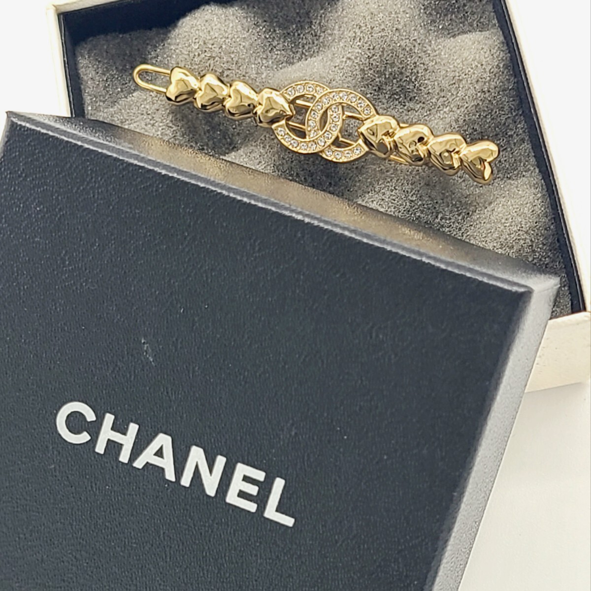 シャネル GP ココマーク B23P ハート バレッタ ゴールド レディース_画像1