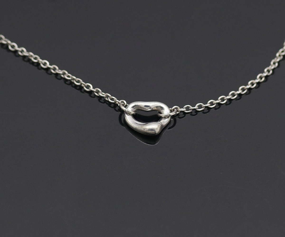 美品 Tiffany&Co. ティファニー バイザヤード ダイヤ オープンハート ブレスレット Sv925 0.06ct 18.5cm 箱保存袋 定価16.8萬