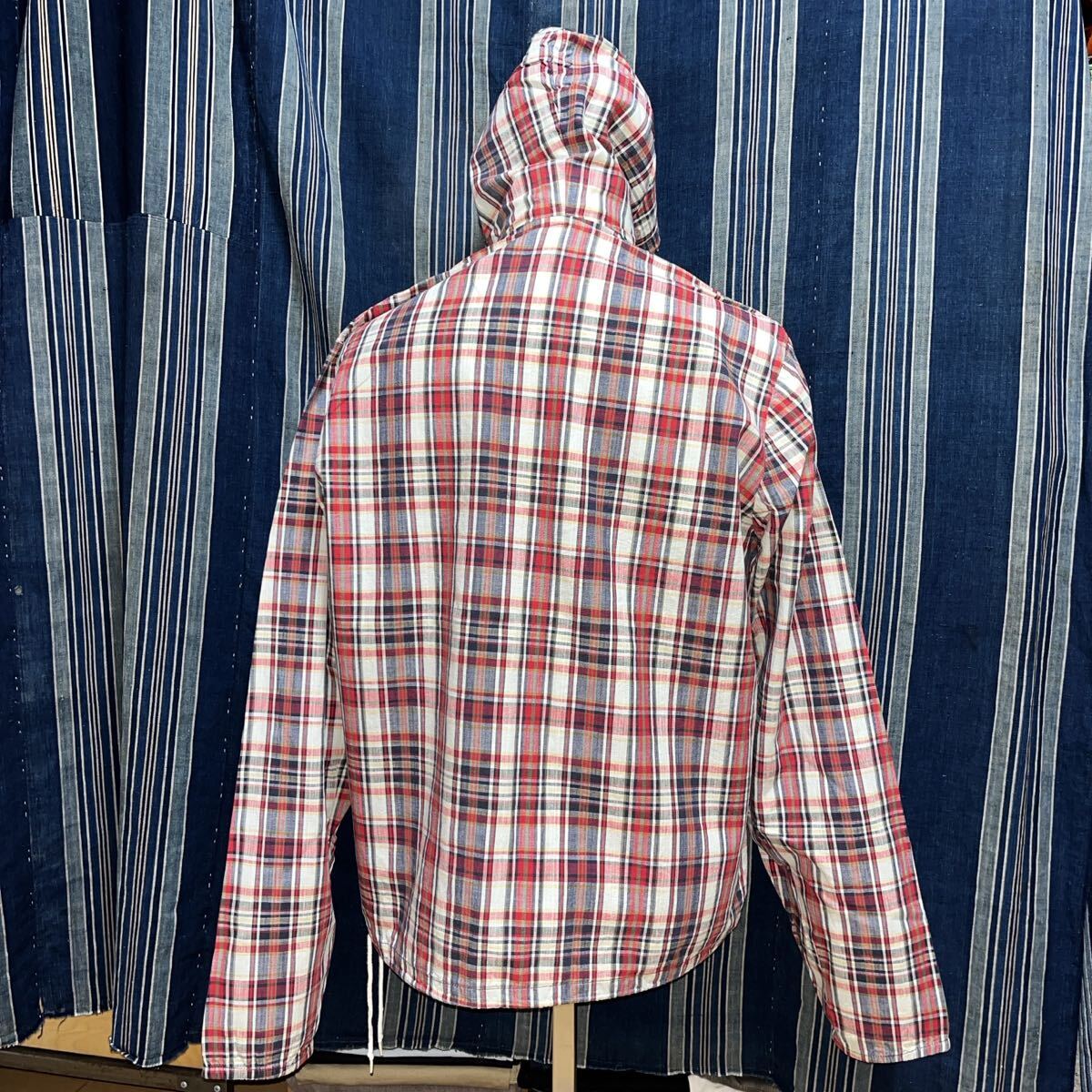 60s sportswear half zip parka 60年代 アノラック usa製 アメリカ製 pullover プルオーバー インド綿 インディアンマドラス チェック_画像3