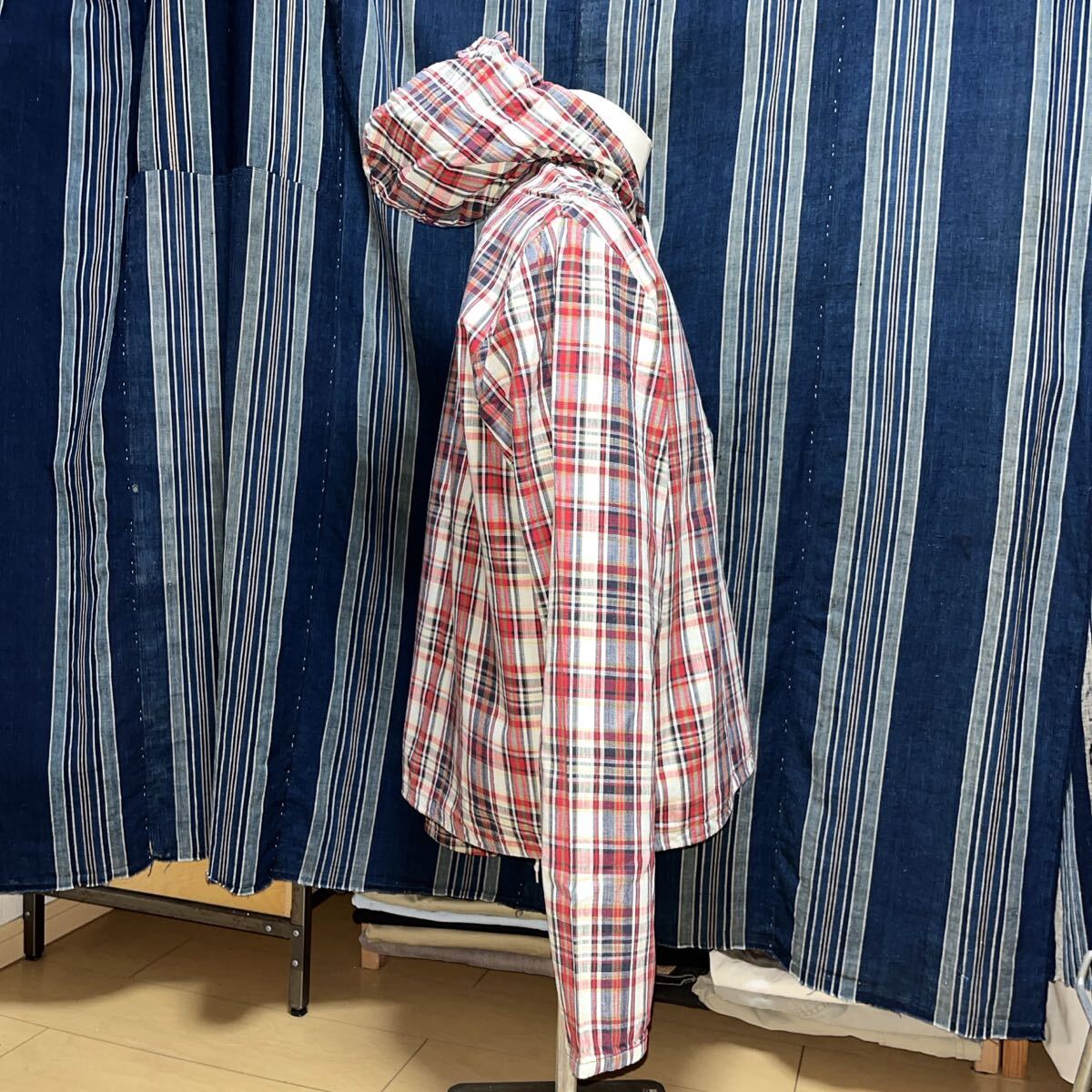 60s sportswear half zip parka 60年代 アノラック usa製 アメリカ製 pullover プルオーバー インド綿 インディアンマドラス チェック_画像4